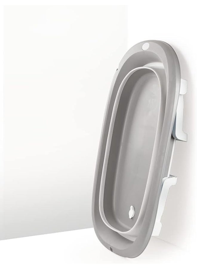 Collapsible Baby Bathtub – Portable & Foldable Design, Compact Storage, for Newborns & Toddlers, Grey & White - Image 3