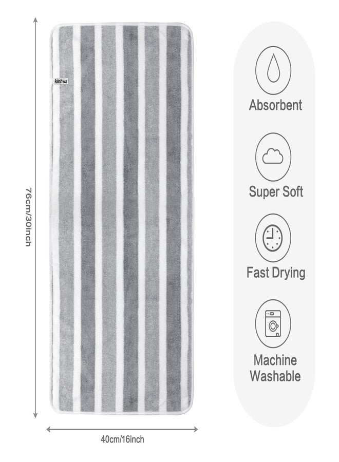 KinHwa Microfiber Hand Towels for Bathroom Soft and Absorbent Face Towels Grey Bathroom Hand Towels for SPA Hair Bath 16inchx30inch 2 Pack - Image 2