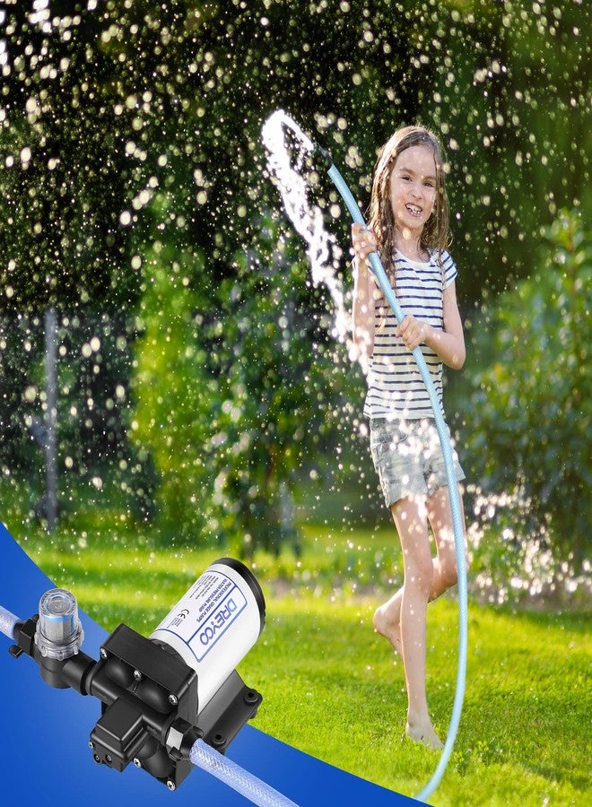 Dreyoo مضخة تعزيز ضغط الماء 110 فولت 5.5 جالون في الدقيقة 70 PSI، مضخة ماء صناعية ذاتية التحضير مع قابس كهربائي، ملحقات أنابيب موصل نحاسي فلتر مصفاة للمطبخ الحمام RV البحرية القافلة الحديقة (أسود) - Image 5