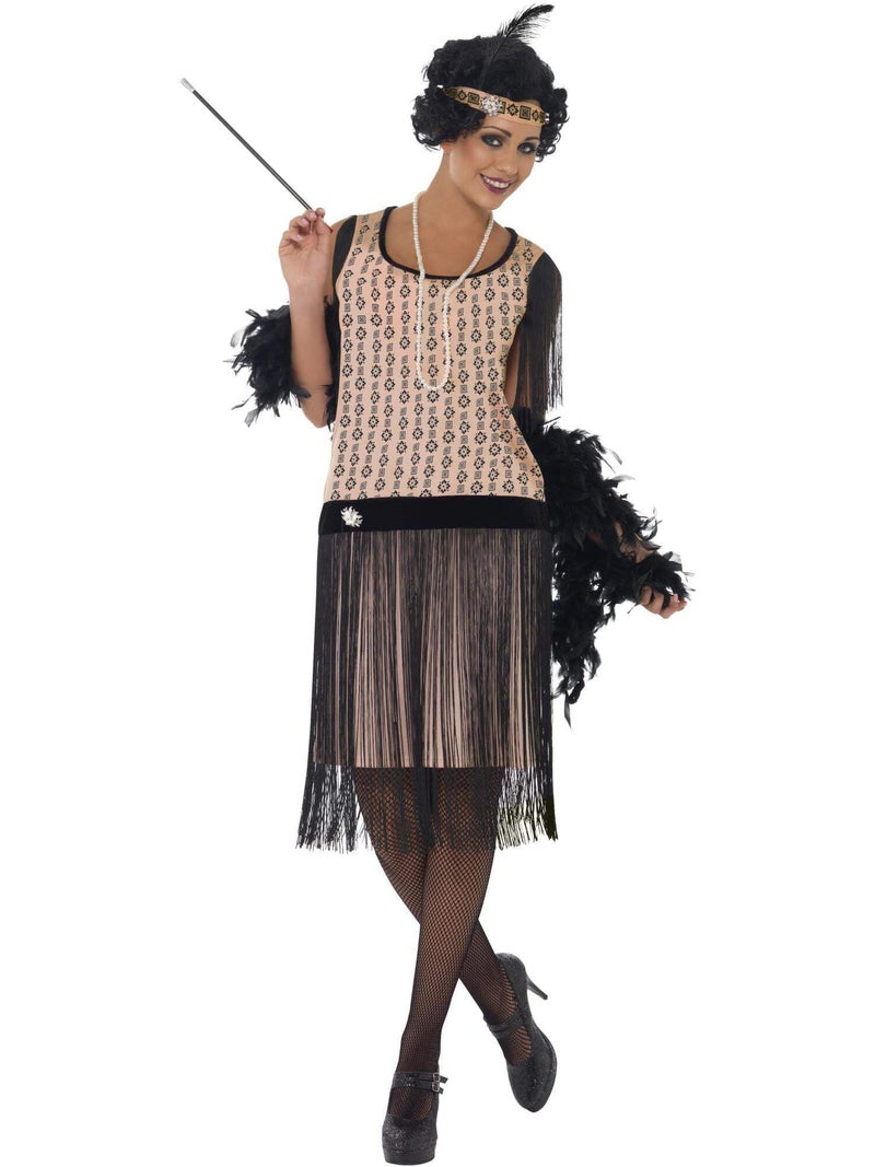 Smiffys 1920s Coco Flapper Costume, Pink, L - US Size 14-16 - Image 1
