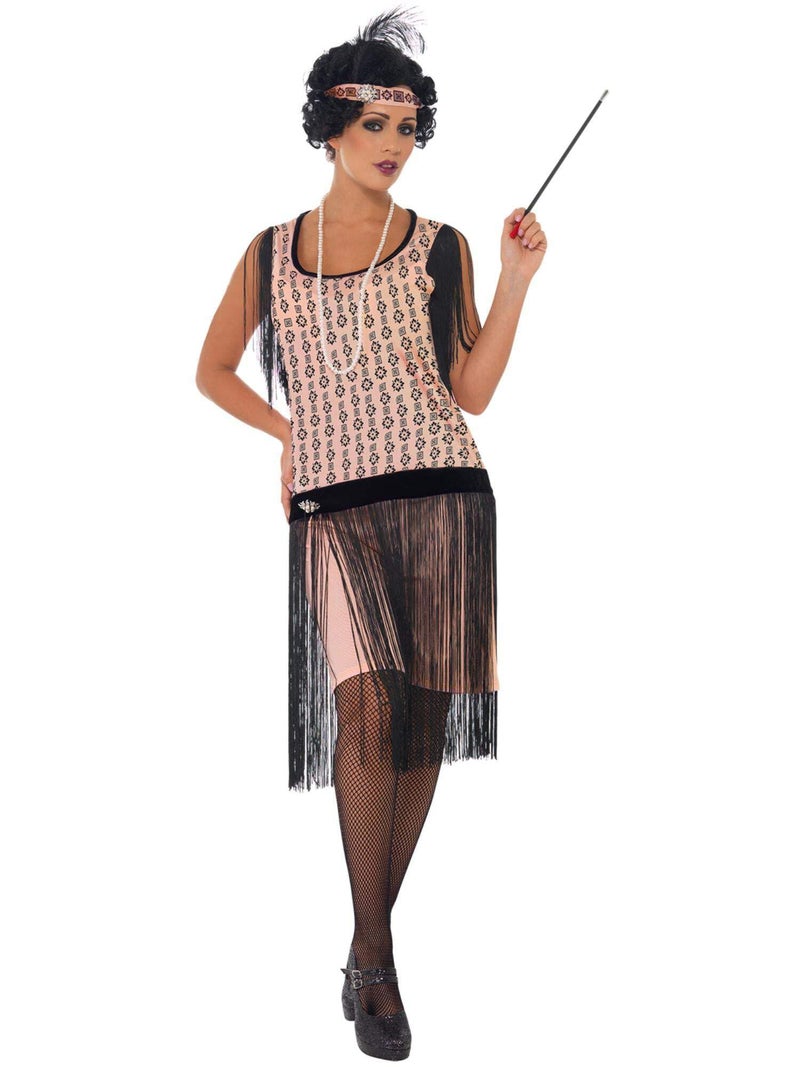 Smiffys 1920s Coco Flapper Costume, Pink, L - US Size 14-16 - Image 4