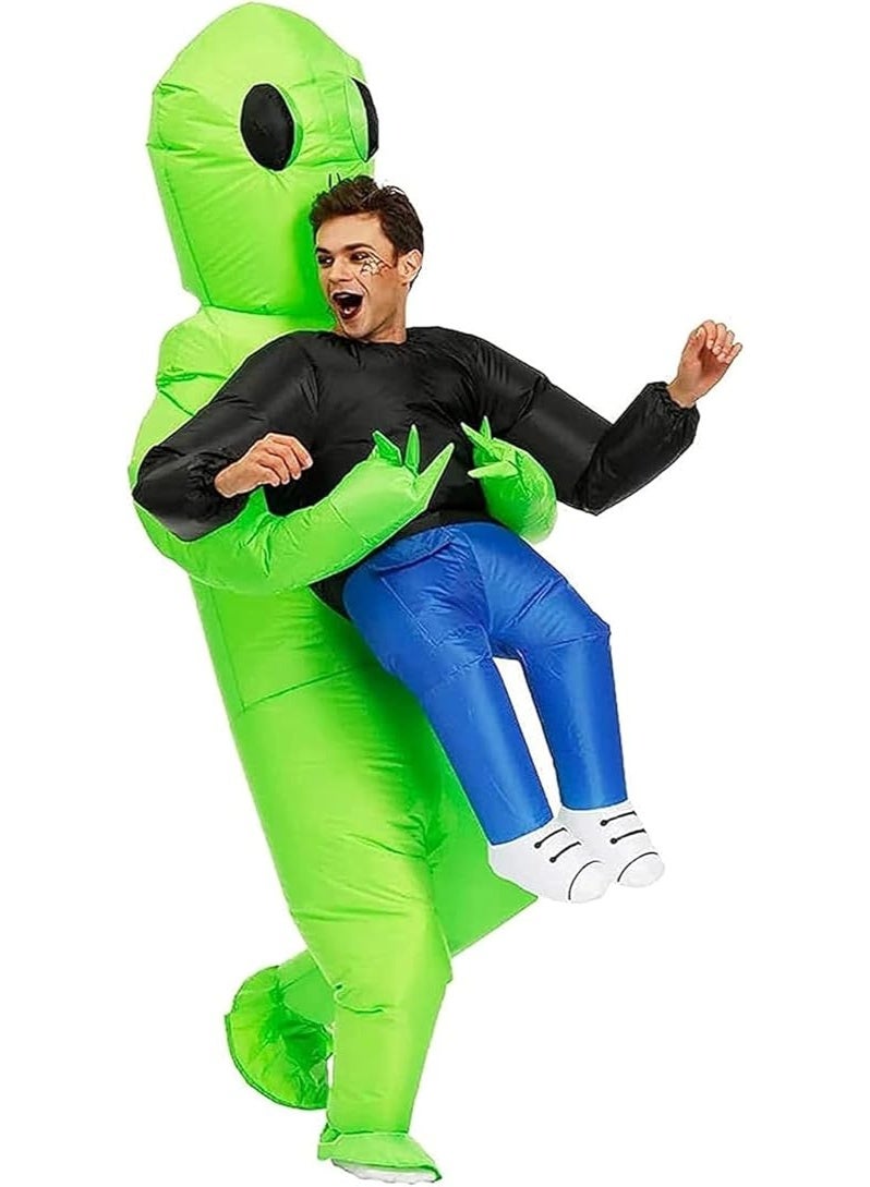 Brain Giggles BrainGiggles Inflatable Alien Costume – Funny Blow Up Green Alien Suit for Halloween, Purim, Cosplay, Birthday Party, Anime Event, Mascot Outfit, Alien Fancy Dress, Inflatable Cosplay Costume - Image 1