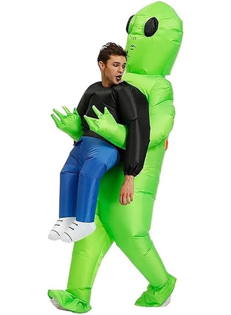 Brain Giggles BrainGiggles Inflatable Alien Costume – Funny Blow Up Green Alien Suit for Halloween, Purim, Cosplay, Birthday Party, Anime Event, Mascot Outfit, Alien Fancy Dress, Inflatable Cosplay Costume - Image 3