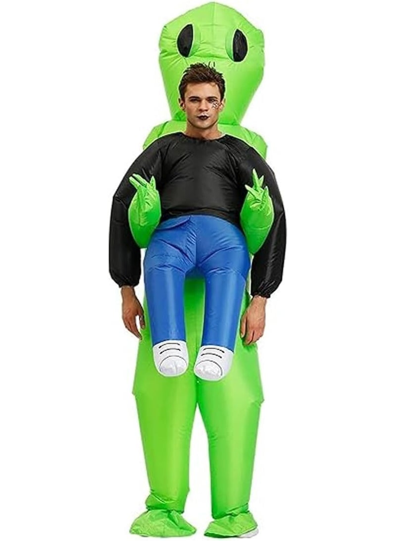 Brain Giggles BrainGiggles Inflatable Alien Costume – Funny Blow Up Green Alien Suit for Halloween, Purim, Cosplay, Birthday Party, Anime Event, Mascot Outfit, Alien Fancy Dress, Inflatable Cosplay Costume - Image 4