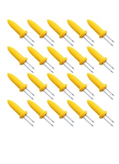 Stainless Steel Corn Holders, 20 Pack, Corn on The Cob Skewers, Twin Prong, for BBQ, Home Cooking