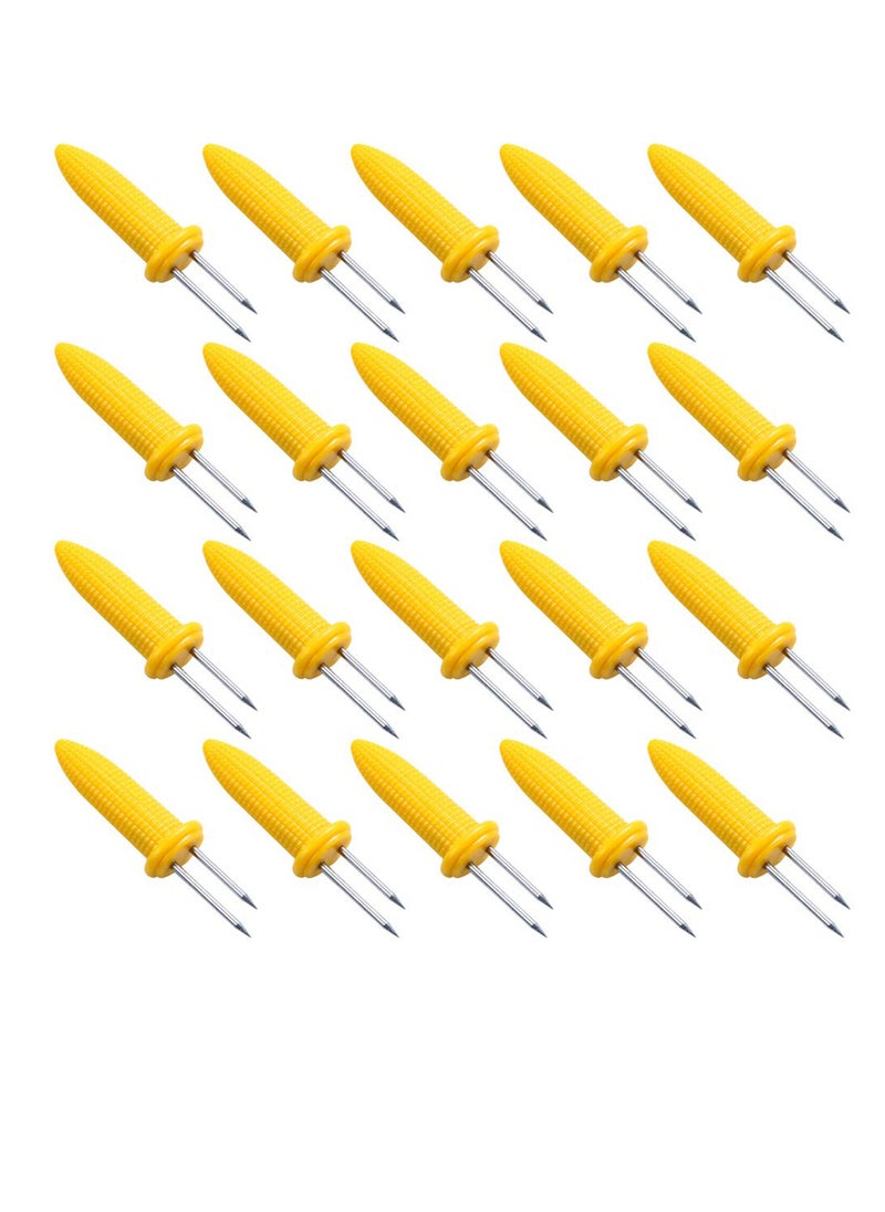 Generic - Stainless Steel Corn Holders, 20 Pack, Corn on The Cob Skewers, Twin Prong, for BBQ, Home Cooking - Image 1