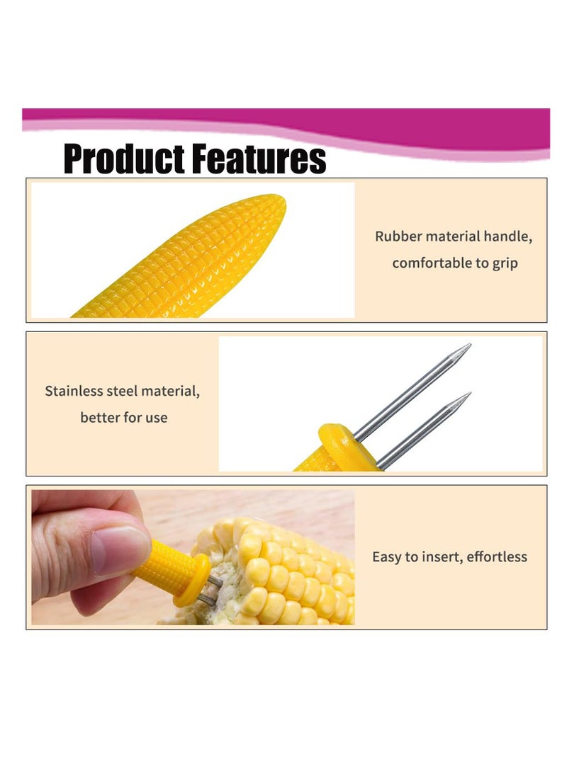 Generic - Stainless Steel Corn Holders, 20 Pack, Corn on The Cob Skewers, Twin Prong, for BBQ, Home Cooking - Image 1