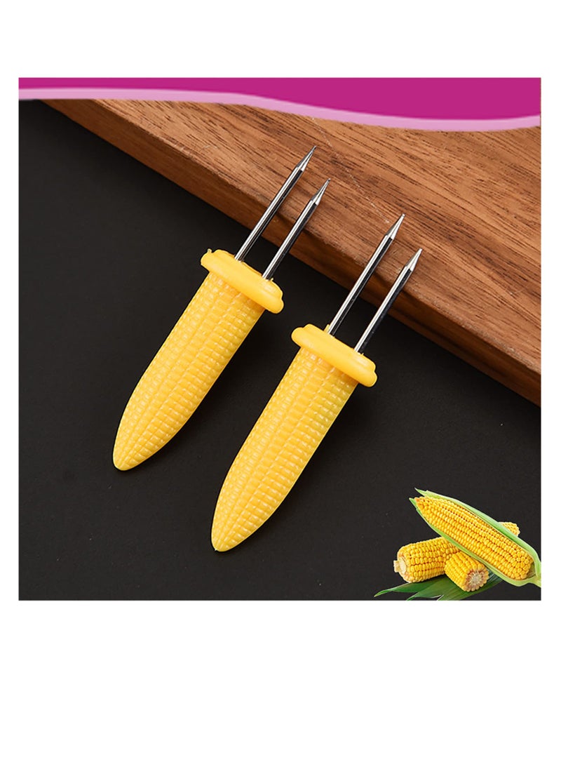 Generic - Stainless Steel Corn Holders, 20 Pack, Corn on The Cob Skewers, Twin Prong, for BBQ, Home Cooking - Image 1