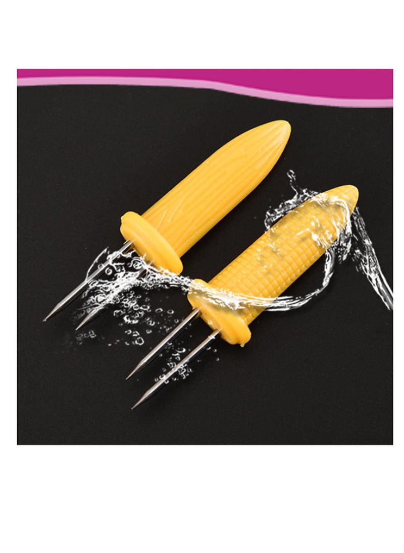 Generic - Stainless Steel Corn Holders, 20 Pack, Corn on The Cob Skewers, Twin Prong, for BBQ, Home Cooking - Image 1
