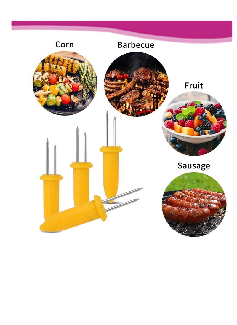 Generic - Stainless Steel Corn Holders, 20 Pack, Corn on The Cob Skewers, Twin Prong, for BBQ, Home Cooking - Image 1