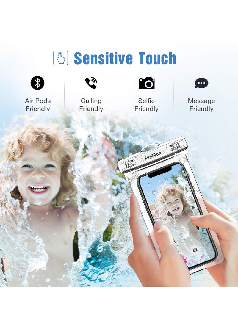 Procases Universal Waterproof 7 Inch Case Cellphone Dry Bag Pouch 2 Pack Clear  - Image 4