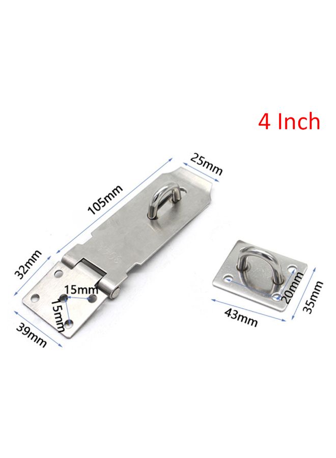 Padlock Stainless Steel Hasp Silver 4inch - Image 4