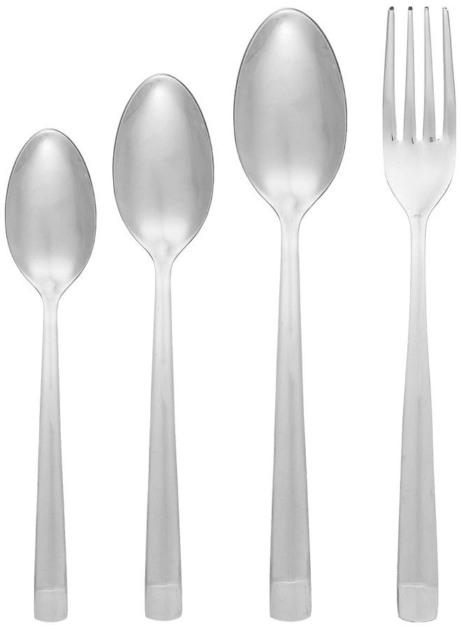 إف إن إس طقم أدوات مائدة من الفولاذ المقاوم للصدأ من FnS Solo مع حامل تعليق مكون من 24 قطعة (6 ملاعق عشاء، 6 شوك عشاء، 6 ملاعق شاي، 6 ملاعق صغيرة وحامل تعليق واحد) - Image 4