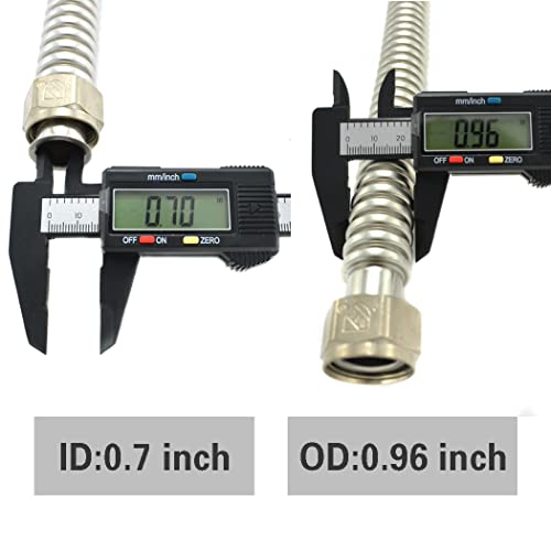 TT FLEX Stainless Steel Corrugated Water Heater Connector Flexible for Water Heater Softener, 3/4" FIP x 3/4" FIP, 24" Length (2 Pack) - Image 4