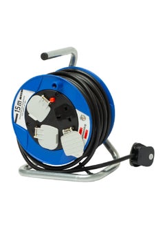 Brennenstuhl 3-Way Socket Plastic Compact Cable Reel Black and Blue 15 m 1078183004  - Image 2