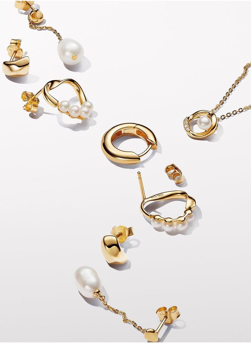 PANDORA 14K Gold Plated Stud Earrings - Image 3