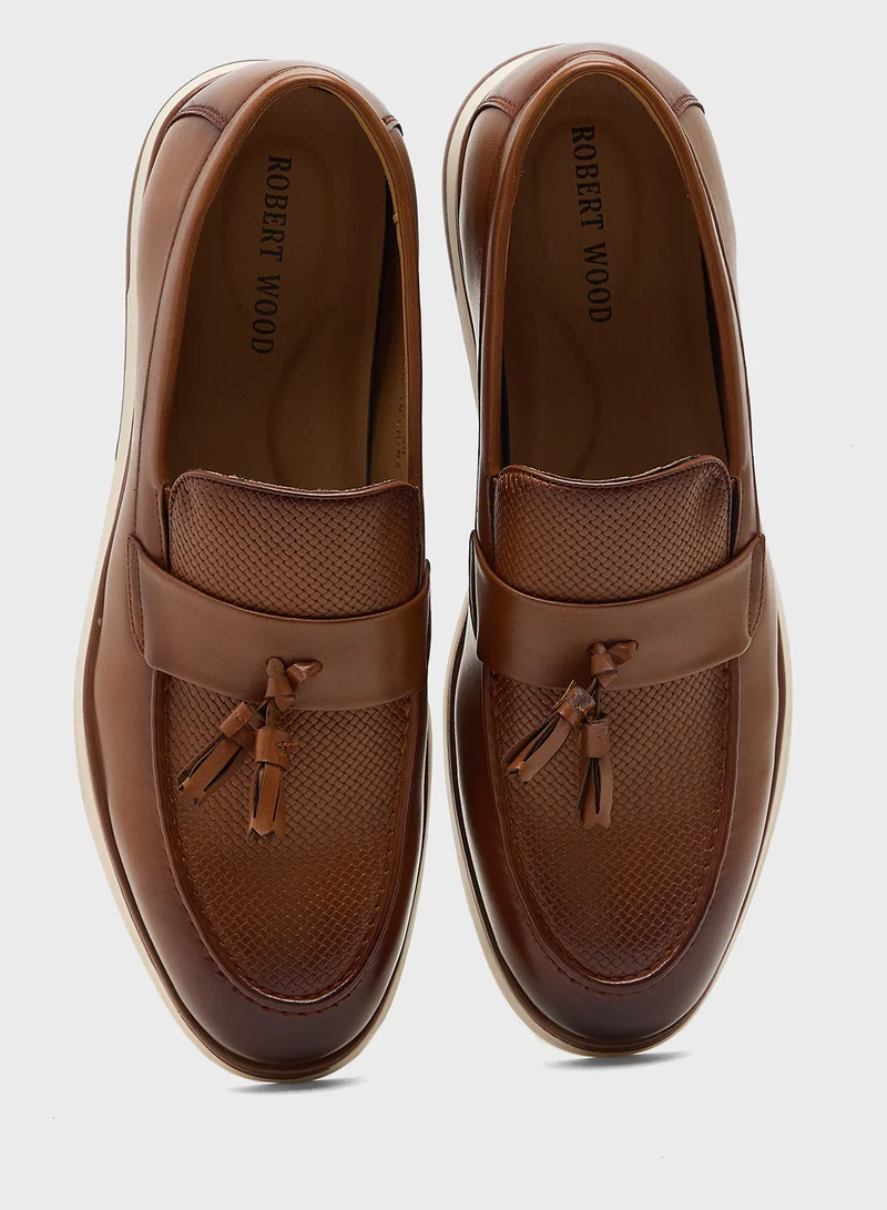 Robert Wood Tassel Detail Casual Slip Ons