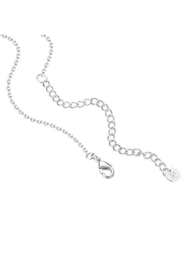 بافوا قلادات سلسلة بافوي المطلية بالروديوم للنساء - قلادة ألماس مقلدة رقيقة - سلسلة من الزركونيا المكعبة متعددة الطبقات - Image 2