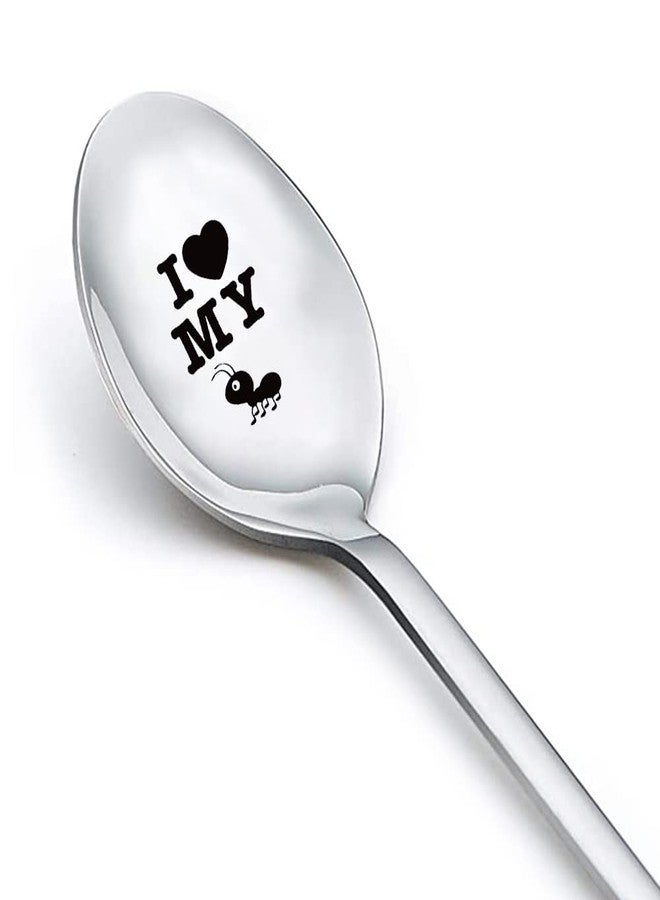 YangQian Funny Aunt Gifts for Women Auntie I Love My Ant Spoon Gift for Aunt From Niece Nephew Aunt Mothers Day Birthday Gifts for Auntie Coffee Tea Lover Gifts for Aunts Engraved Coffee Spoon Gift - Image 1