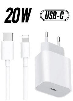 For Iphone 20w Charger Apple 11/12/13 Usb-c To Lightning Power Adapter 1m Data Cable Eu Plug