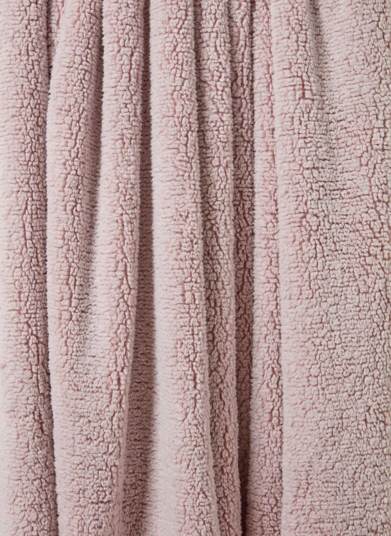 Matalan Pink Double Sided Sherpa Throw