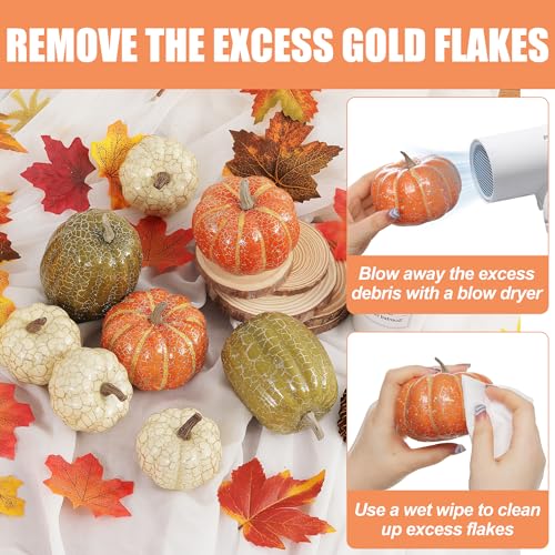 Ghrdopy 8Pcs Fake Pumpkins Fall Thanksgiving Decorations,Assorted Colors Plastic Pumpkins Home Decor, Artificial Mini Pumpkin for Decorating Autumn Harvest Outdoor Indoor Decor Centerpiece Table Decorations - Image 4