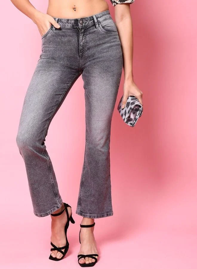 Women Bootcut Solid High Rise Jeans