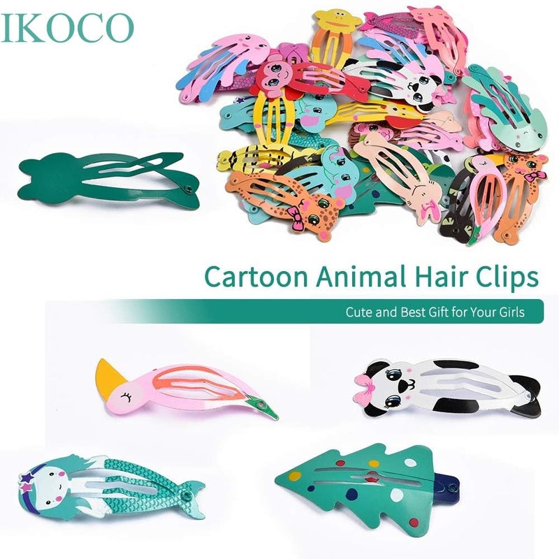 IKOCO Hair Clips for Girl, 42Pcs Animal Pattern Snap Hair Clips, Cartoon Design Barrettes for Toddler Girls - Image 2