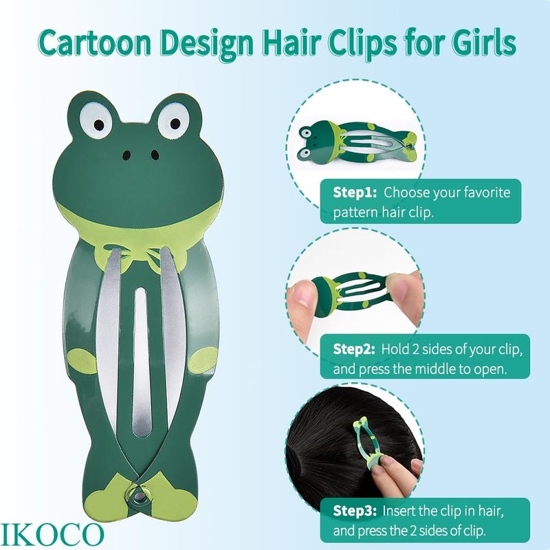 IKOCO Hair Clips for Girl, 42Pcs Animal Pattern Snap Hair Clips, Cartoon Design Barrettes for Toddler Girls - Image 4