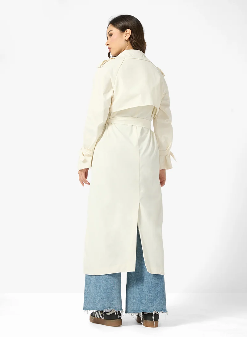 Ginger Oversize Longline Woven Trench Coat