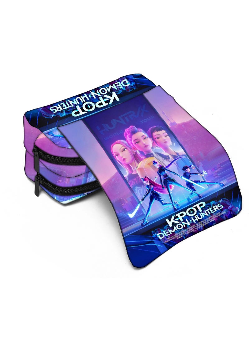 K-POP: Demon Hunting Girl Group Printed Pencil Case Double-Layered for Organized Storage Can Be Gifted to Friends and Fans - Image 2