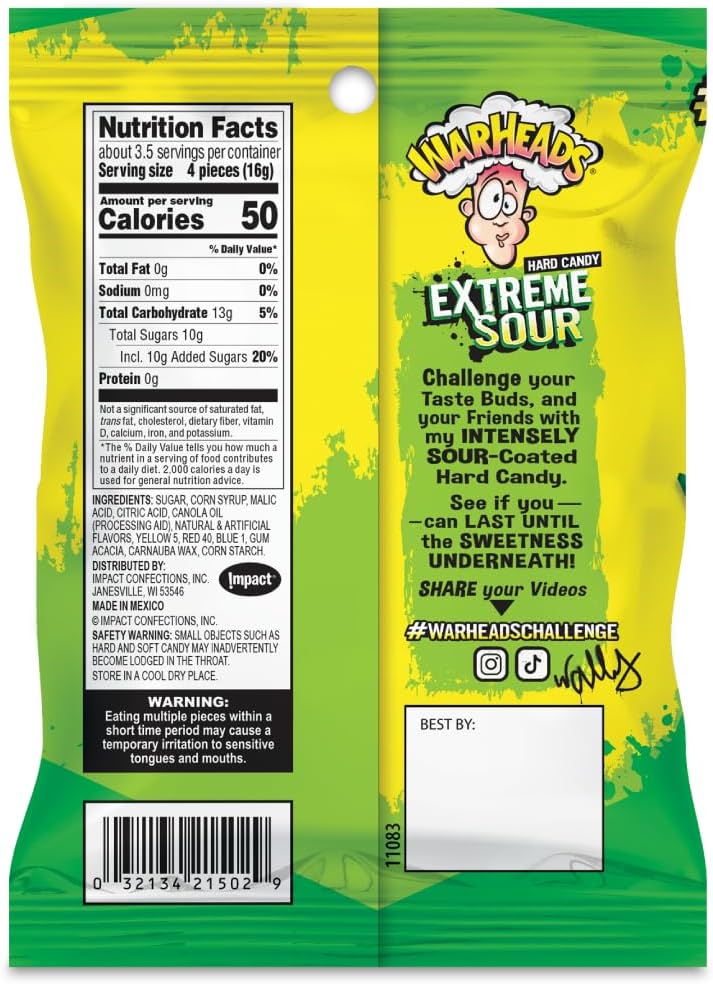 Warheads Extreme Sour Hard Candy 2oz - Image 2