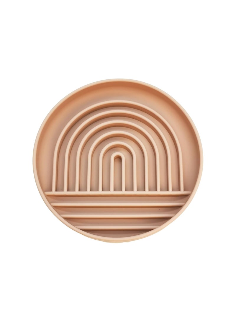 KASTWAVE Silicone Slow Food Dog Bowls, Puzzle Pet Food Bowl Bloat Stop Anti Gulping Nonslip with Suction Cups, Slow Down Pet Eating Speed for Small Medium Dogs, Pink - Image 1