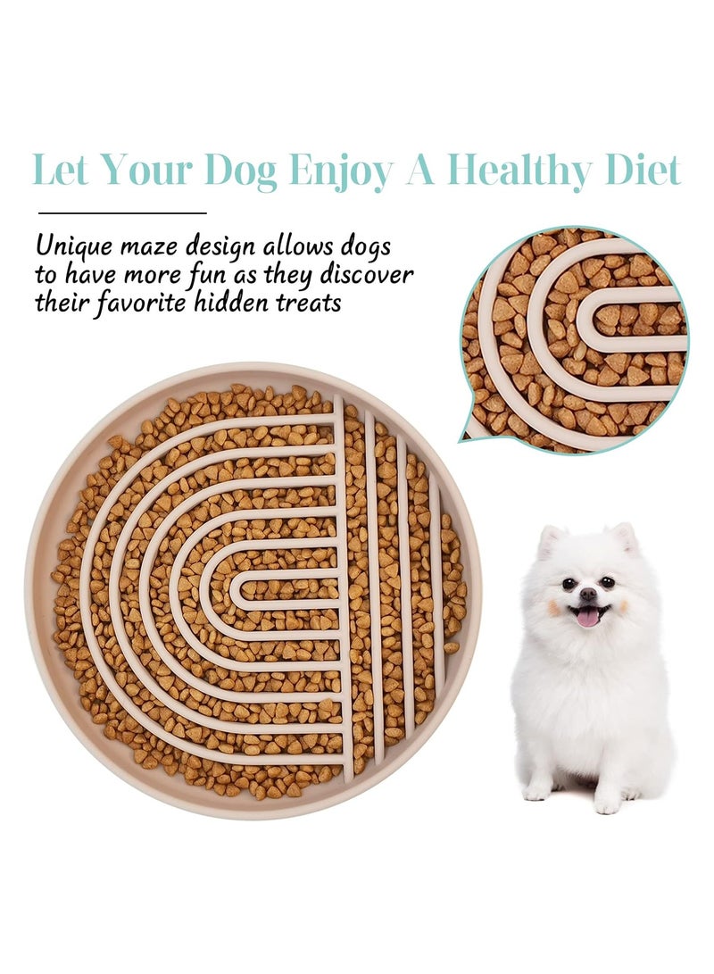 KASTWAVE Silicone Slow Food Dog Bowls, Puzzle Pet Food Bowl Bloat Stop Anti Gulping Nonslip with Suction Cups, Slow Down Pet Eating Speed for Small Medium Dogs, Pink - Image 3