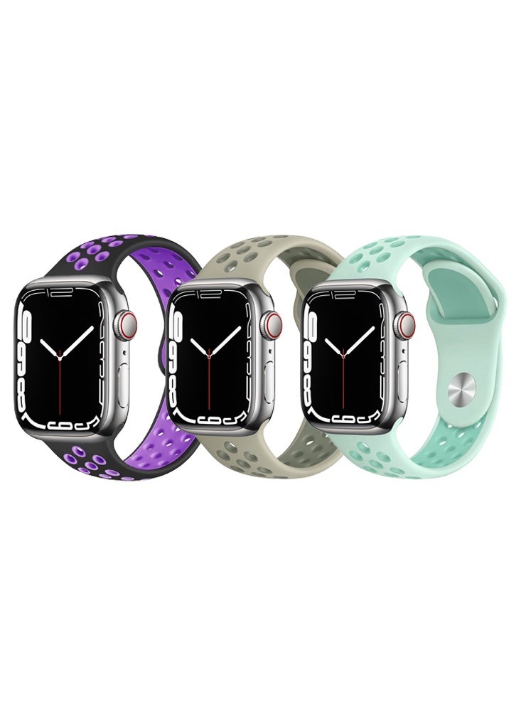 بيرفيي 3 قطع لتبديل سوار الساعة لساعة Apple Watch بأحجام 41/40/38 ملم من السلسلة 8/7/6/5/4/SE.  - Image 1
