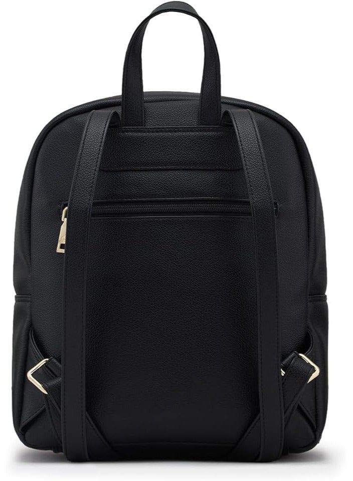 Caprese Erica Fashion Backpack for Women, Medium | Black Floral Embroidered | Spacious Interiors| Bag With Top Grab & Adjustable Shoulder Strap| Mini Backpack for Girls & Women - Image 4