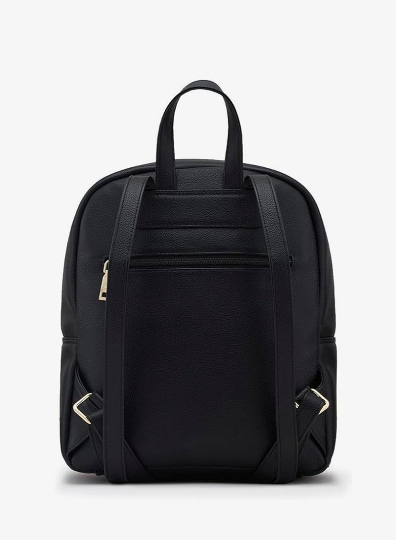 Caprese Erica Fashion Backpack for Women, Medium | Black Floral Embroidered | Spacious Interiors| Bag With Top Grab & Adjustable Shoulder Strap| Mini Backpack for Girls & Women - Image 4