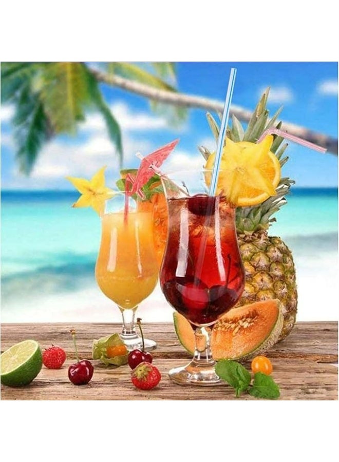 بروماس 50 قطعة من مصاصات بلاستيكية ملونة أنيقة للاستخدام مرة واحدة قابلة للانحناء بطول 24 سم / 6 مم، مصاصة شرب مرنة ملفوفة بشكل فردي، مثالية للميلك شيك والعصير - Image 5