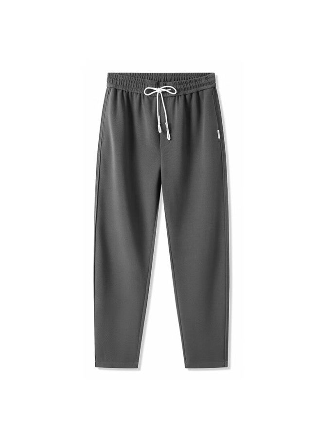 Markless Men's Casual Pants, Spring And Autumn Draping Wrinkle-resistant Trousers, Loose Straight-leg Long Pants 4854, Rock Gray, Size 31 - Image 4