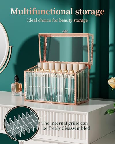 Youdepot Lipstick Organizer Lipstick Holder - 24 Spaces, Tempered Glass Lip Gloss and Perfume Organizer,Vanity Lipstick Holder and Organizer. - Image 4