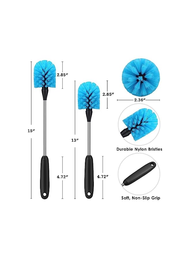 promass Stainless Steel Bottle Cleaning Brush Set, 15 Inch Long Handle for Sports Bottles, Baby Bottles, Mugs, and Tumblers - Image 3