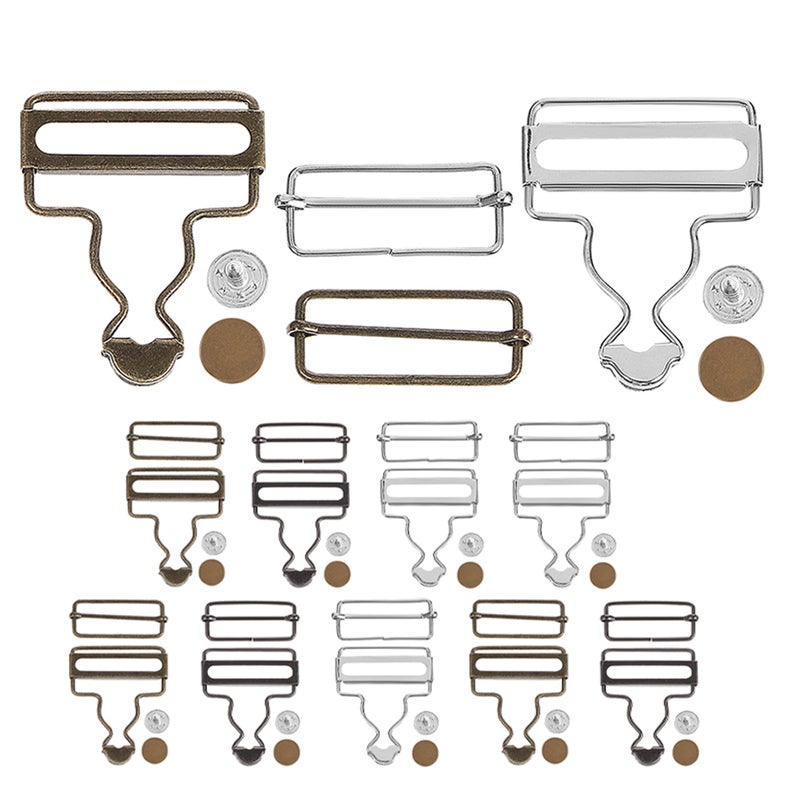 12 Sets Metal Suspender Buckles For Overalls Adjustable Gourd Buckle Kit For Trousers Diy Repairs And Replacements For Casual Wear And Parties - Image 1