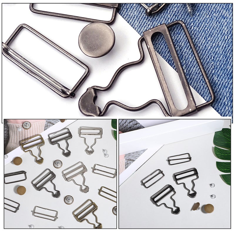 12 Sets Metal Suspender Buckles For Overalls Adjustable Gourd Buckle Kit For Trousers Diy Repairs And Replacements For Casual Wear And Parties - Image 5