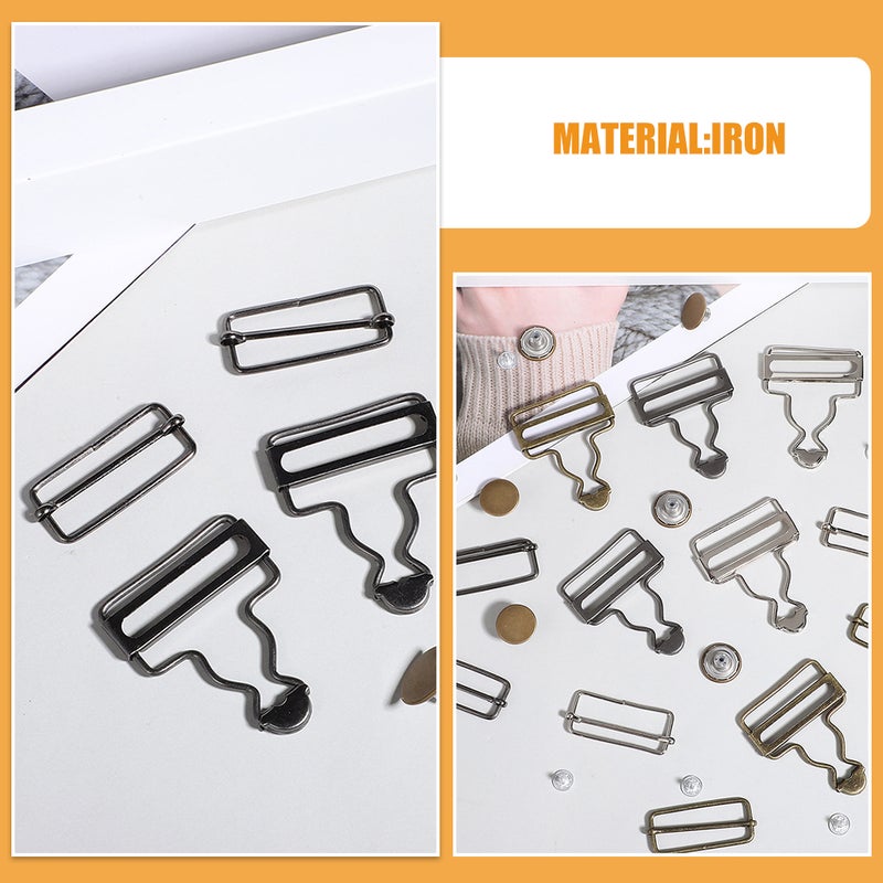 12 Sets Metal Suspender Buckles For Overalls Adjustable Gourd Buckle Kit For Trousers Diy Repairs And Replacements For Casual Wear And Parties - Image 3
