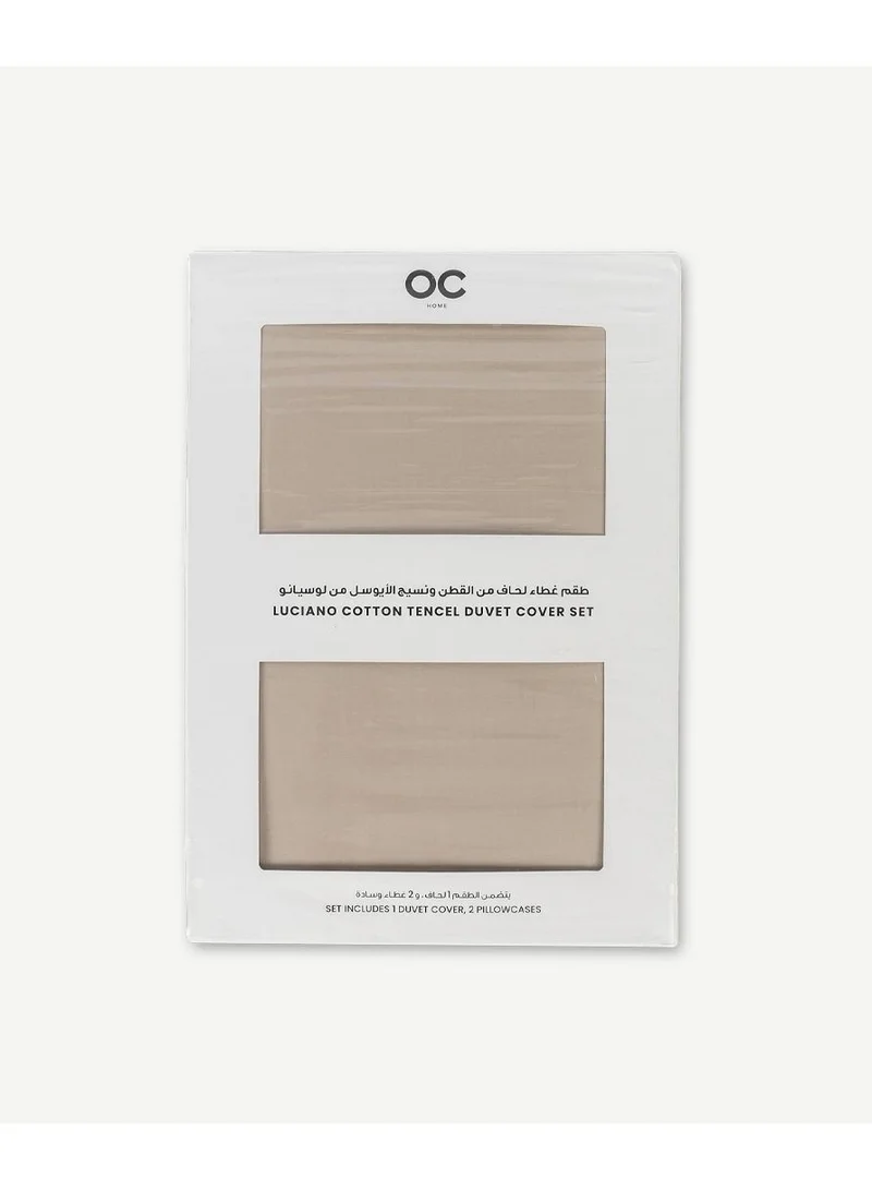 OC HOME Luciano Cotton Tencel Duvet Cover Set -Grey