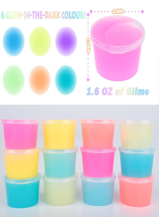 d'Alba 12 Pack Christmas Galaxy Slime Kit, Glow in The Dark Slime Party Favors for Kids, Soft and Non-Sticky, Birthday Gifts, Goodie Bag Stuffers for Girls Boys 4 5 6 7 8 9 10 Year Old Xmas Gifts - Image 4