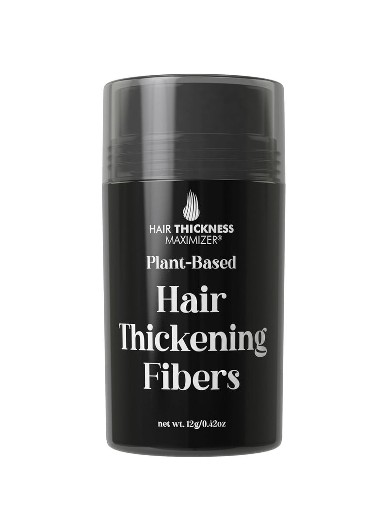 HAIR THICKNESS MAXIMIZER - Hair Fibers for Thinning Hair for Women  Men  Plant Based Hair Fibers to Cover Up Bald Spots  Instant Hair Filler  NonItchy Building Powder  No Balding  Easy Wash Black - Image 1