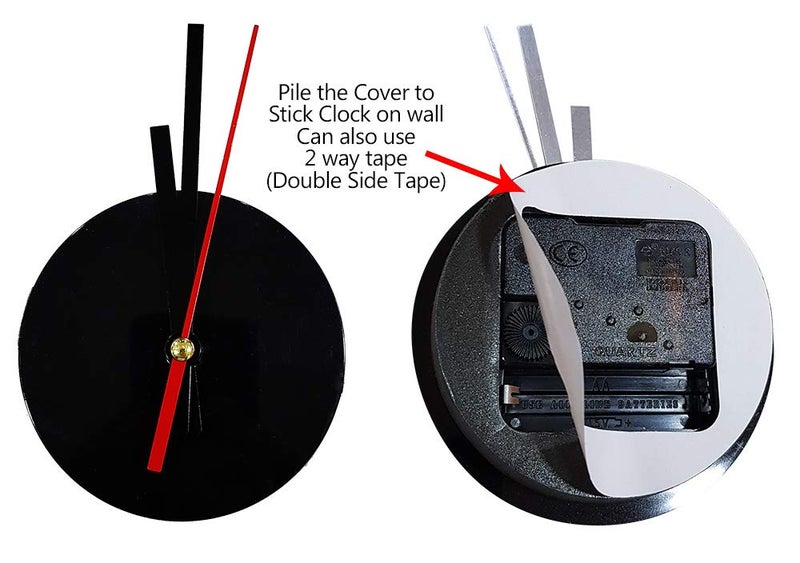 Shopper52 DIY Wall Clock 3D Sticker Home Office Decor Wall Clock (Covering Area : 45cm * 45cm) (Black) - Image 4