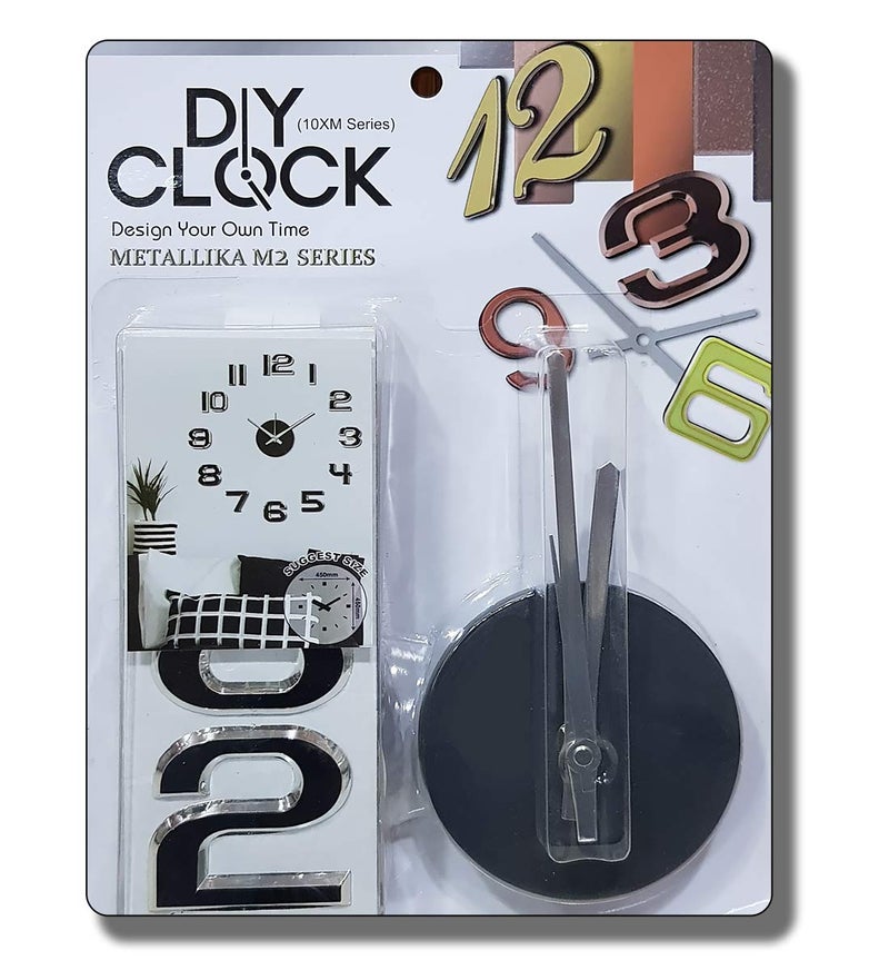 Shopper52 DIY Wall Clock 3D Sticker Home Office Decor Wall Clock (Covering Area : 45cm * 45cm) (Black) - Image 3