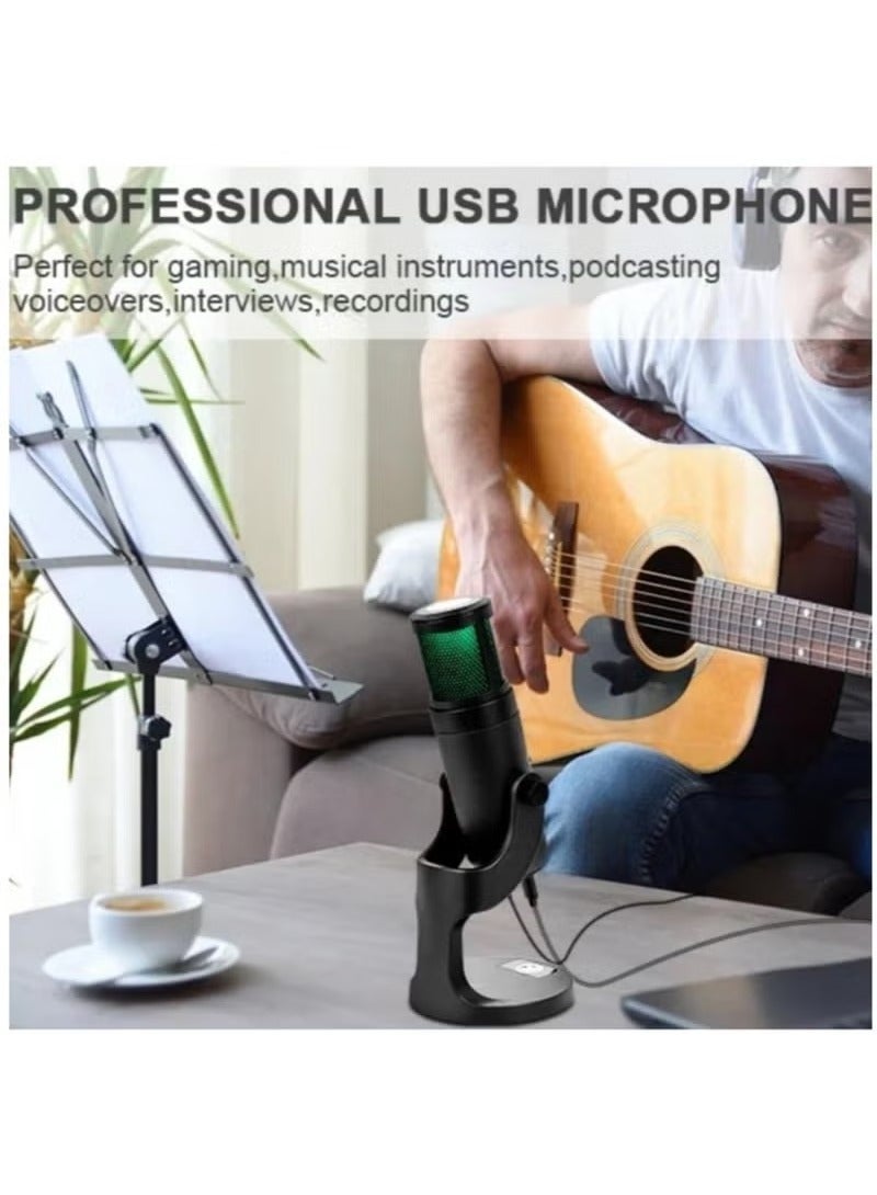 JMARY MC-PW9 USB Cable Microphone Voice Recording Tool RGB Light - Image 4
